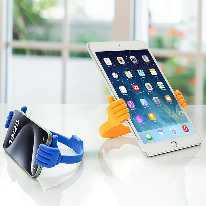 Honsky Cell Phone Stand Holder, Thumbs Up Lazy Phone Stand, Universal Adjustable Flexible, Cute Perfect Stocking Stuffers Gifts for Teen Girls, Compatible with Cell Phones & Tablets,Yellow