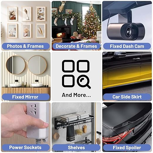 Double Sided Tape Heavy Duty, Heat Resistant and Removable, Clear Mounting Nano Tape with Measurement Guide (Printed Inch/cm Backing) Ideal for Home, Office, and Picture Hanging 1.18" x 9.85'