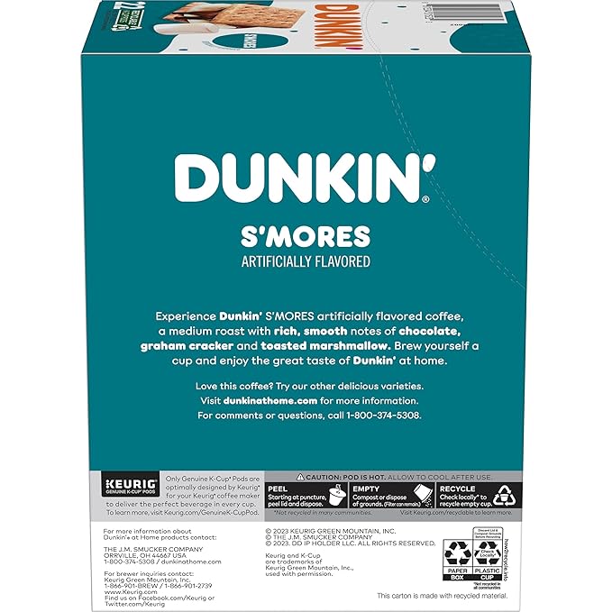 Dunkin’ S’mores Flavored Coffee, 22 Keurig K-Cup Pods