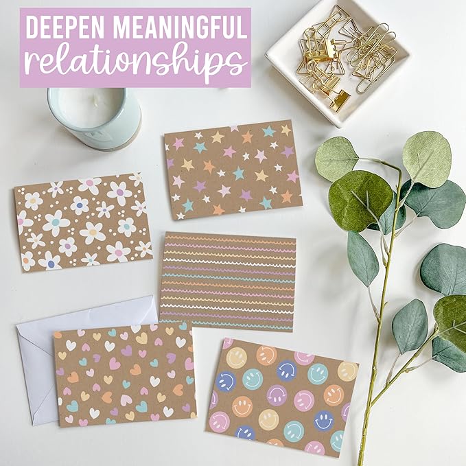 Hadley Designs Blank Cards and Envelopes – 54 Greeting Blank Notecards with Envelopes Bulk, Notecards Stationery Card Set, Stationary Note Cards, Rustic Greeting Card Pack, Designed in USA
