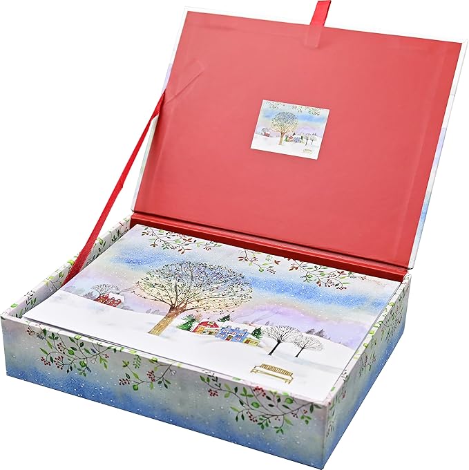 Village Twilight Deluxe Boxed Holiday Cards (20 cards, 21 self-sealing envelopes)