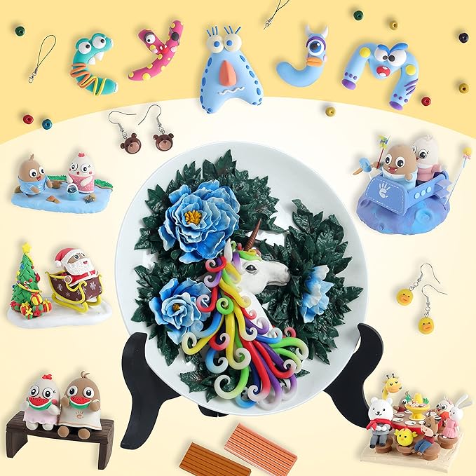 Polymer Clay Kits 50 Colors,Christmas Modeling Clay for Kids DIY Mold Oven Bake Clay with Storage Box Sculpting Tools and Accessories,for Kids Adult and Artist Friendly Ideal Gifts