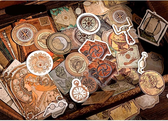 Alideco 100pcs Vintage Scrapbook Supplies Pack for Art Journaling Bullet Junk Journal Planners DIY Paper Stickers Craft Kits Notebook Collage Album Aesthetic Cottagecore Picture Frames (tianwenqiguan)