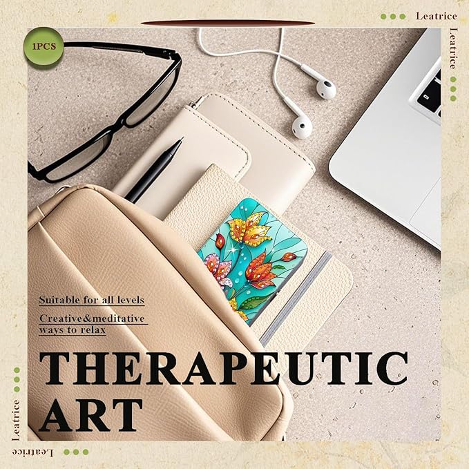 Leatrice Flower Diamond Art Kits for Adults Small Diamond Painting Kit Gem Art Paint by Diamonds Dot Eyeglasses Case 5d Diamond Art DIY for Beginner Women