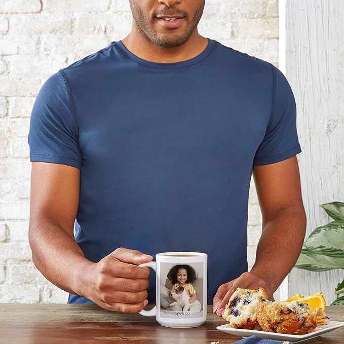 Let's Make Memories Personalized Photo Mug - Custom Coffee Mug - Your Photo & Text - For Any Occasion - Birthday - For Him - For Her - For Friend - Couples -11oz- Red Handle