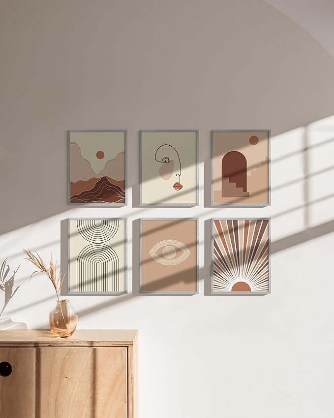 HAUS AND HUES 8.5x11 Silver Metal Picture Frames - Premium Aluminum with Vertical & Horizontal Hanging, Shatterproof Plexiglass - Perfect for Home or Office (8.5x11 in, Silver, Set of 6)