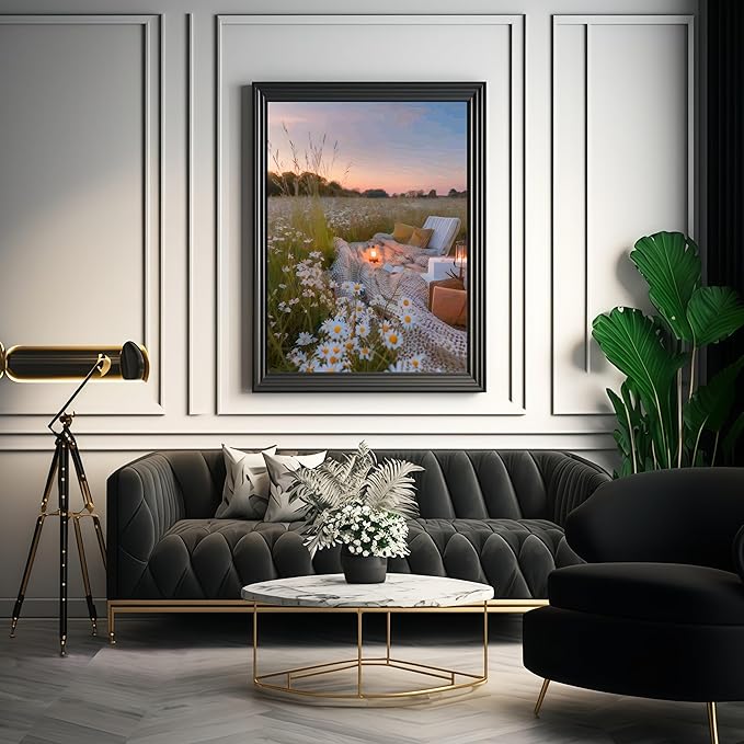 JYXSJYYD Paint by Numbers Kit for Adults Beginner,Sea of Flowers Paint by Number Kits Canvas Without Framed,Flower DIY Acrylic Oil Painting Adults Paint by Numbers Kits for Home Wall Decor 16x20 Inch