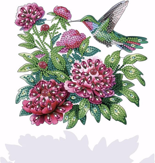 Tabletop Diamond Art Kits for Adults - Hummingbird Diamond Painting Figurines Ornaments, DIY 5D Diamond Art Statues Diamond Dots Sculpture Special Shaped Paintings with Diamonds Gem Art and Crafts