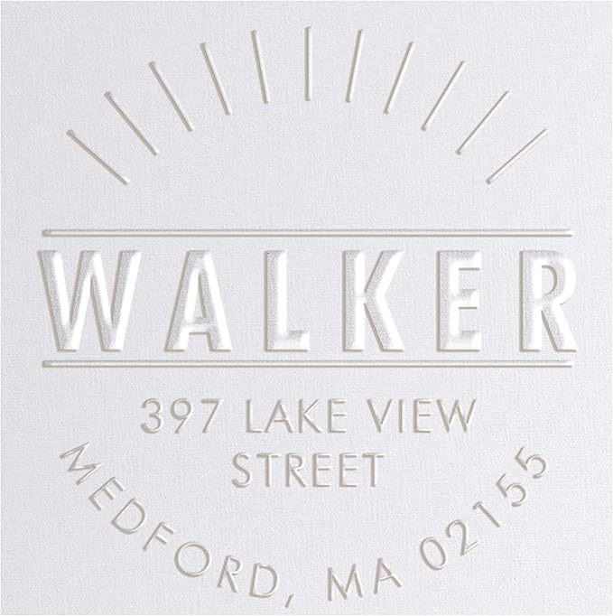 Address Embosser Seal Round Custom Monogram Embosser, Personalized Embossing Seal, Personalized Stamp, Hand Desk Embosser. for Office 1.65 inch (Seal 4)
