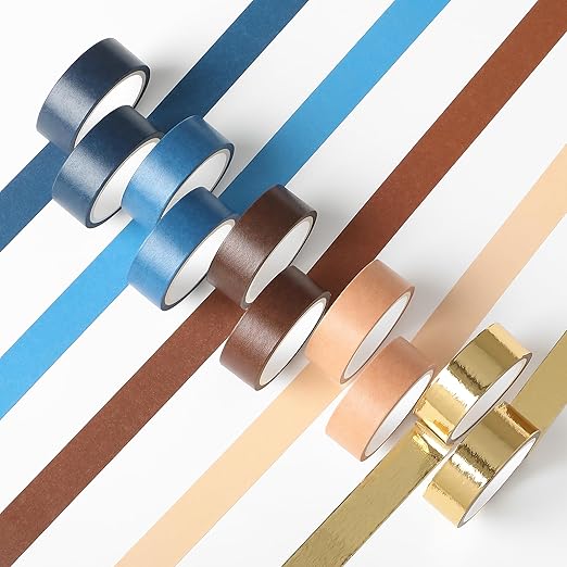 Mr. Pen Washi Tape Set, 10 Rolls, Terra Nova Palette, Decorative Tape, Scrapbook Tape, Craft Tape