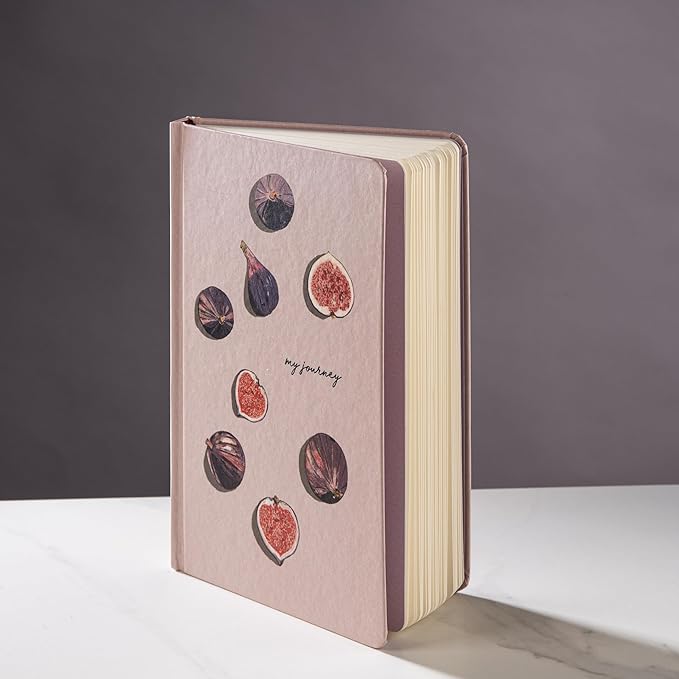 DIVERSEBEE Hardcover Lined Journal Notebook, Medium A5 (5.8 x 8.3 inches), 192 Pages, Thick Paper, Aesthetic Journals for Writing, Office School Bible Journaling Supplies (Figs)