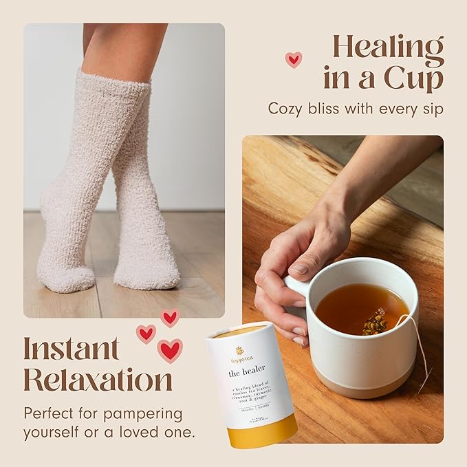 Unboxme Deluxe Birthday Care Package - Fluffy Socks, Mug, Lemon & Ginger Tea Set, Scented Candle & Greeting Card - Birthday Gift Box