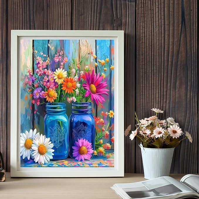 BYGFHLYW Flowers Paint by Numbers Kit for Adults Beginner, Easy Adult Paint by Number Kits on Canvas, DIY Acrylic Watercolor Oil Paint by Number for Adults for Home Decor 16x20 Inch