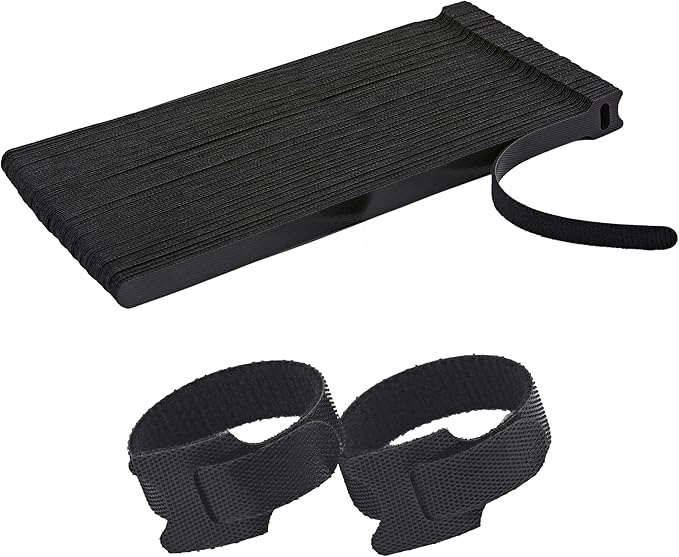 100 Pcs 10-Inch Heavy-Duty Self-Fastening Cable Ties - Durable, Reusable Straps for Wire Organization, Ideal for Home, Office, Garage, and Outdoor Use