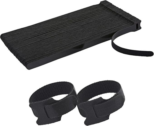 100 Pcs 10-Inch Heavy-Duty Self-Fastening Cable Ties - Durable, Reusable Straps for Wire Organization, Ideal for Home, Office, Garage, and Outdoor Use