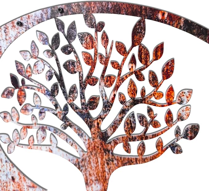 Venovez Yin Yang Wall Decor (Wood-Metal) Tree of Life Wall Art, Yin Yang Decor, Metal Wall Decor, Interior Decoration, Wall Hangings, Garden, Living Room, Office, Floating Effect, Easy to Hang