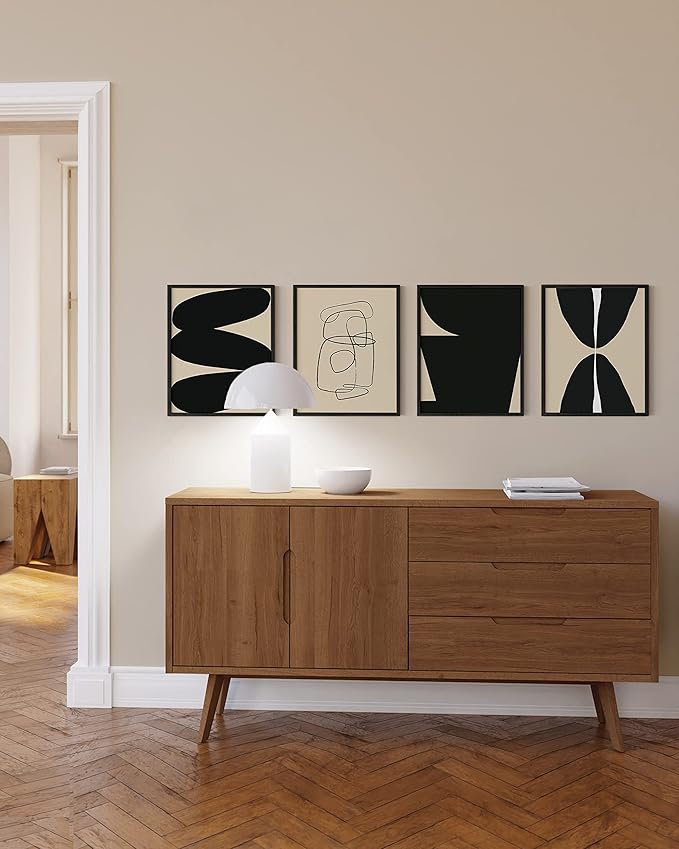 HAUS AND HUES 16x20 Black Oak Frame Set of 4 - Wooden Wall Display, Canvas & Poster Holders