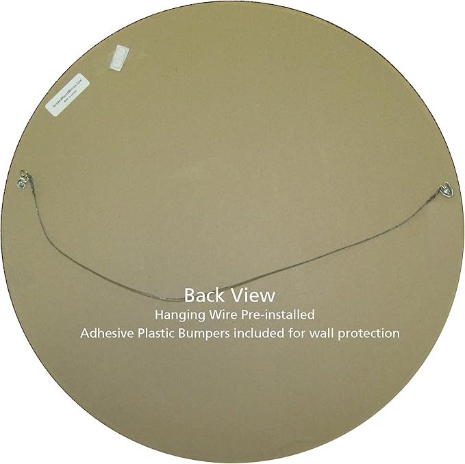 OVALCREST Round Beveled Wall Mirror for Home Decor - Contessa Style - Matte Black - 16x16 Outside Dimensions