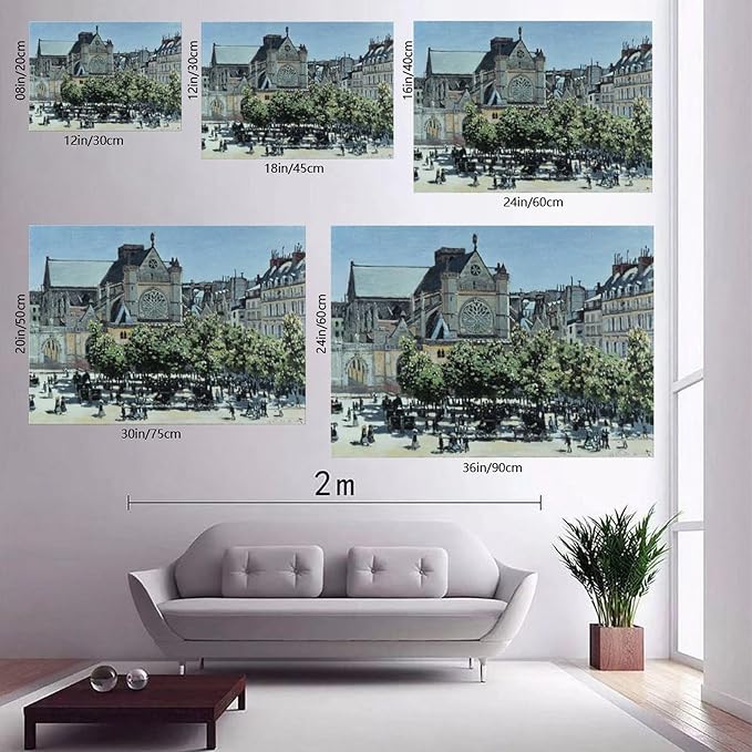 CFIOZYOS 40+ Monet Famous Print Posters St. Germain L'Auxerrois by Claude Monet Impressionism Canvas Poster Wall Art Print Bedroom Decor Office Room Kitchen Decor Gift Frame 12×18inch(30×45cm)