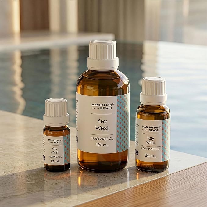 Manhattan Beach – Key West, Hotel Diffuser Oil Inspired by 5-Star Hotel Scent - Fragrance Oil for Ultrasonic and Waterless Diffusers and Crafting - 30 mL, 1 fl oz Glass Bottle