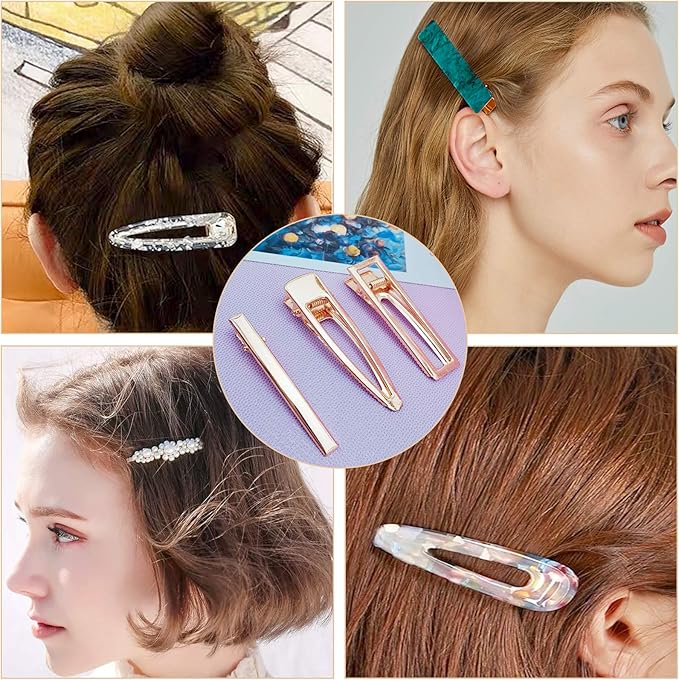 63PCS Resin Molds DIY Hair Clip Jewelry Casting Mold,Hair Clips Molds for Hair Pin Making, Hair Pin Silicone Molds for Epoxy Resin Crafts