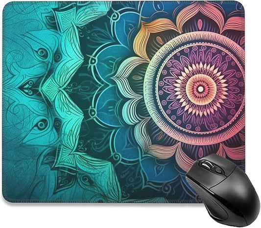 Mouse Pad, Vintage Art Mandala Flower Mouse Pads for Desk,Soft Computer Mouse Mat Square Waterproof Non-Slip Rubber Base Gaming MousePads for Women Men,Laptop,Office