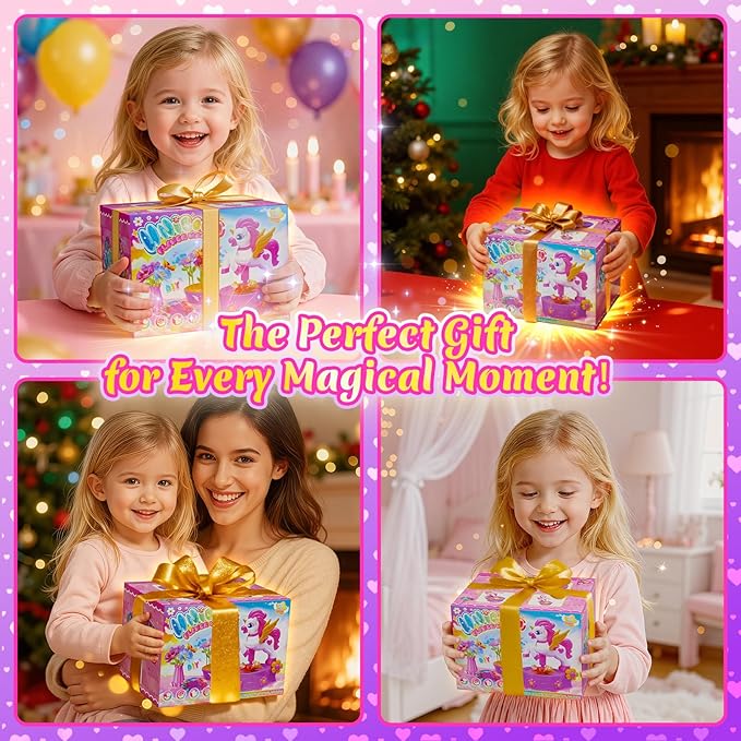 Craft Kits, Press-to-Create Flower Maker, Unicorn Toys for Girl Age 3-12, Fabric Flower Bouquets Toy, Kids DIY Arts and Crafts, Unique Christmas Birthday Gifts for 3 4 5 6 7 8 9 10 11 12 Year Old Girl