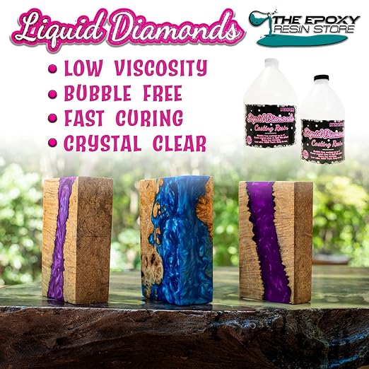 Clear Craft Casting Resin - Bubble Free, Water-Like, Long Work Time for Jewelry Making, Coasters - Cures Hard and Optically Clear, Easy Mixing at 2-1 Ratio by Volume
