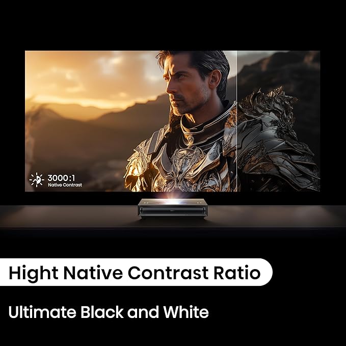 Hisense PX3-PRO Ultra Short Throw Triple Laser Projector, 4K UHD, 80” – 150”, 3,000 Lumens, 3000:1 Contrast, Dolby Vision & Atmos, IMAX Enhanced, 240 High Refresh Rate, Google TV, Designed for Xbox