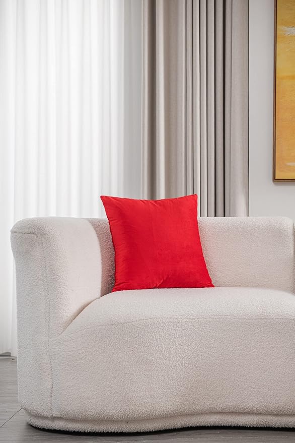 26x26 Euro Pillow Covers : 2 Pack Cozy Soft Velvet Oversized Couch Pillow Shams, Square Throw Pillow Cases for Living Room Sofa, Christmas Red