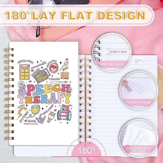 Speech Therapist Spiral Notebook - Boho Speech Therapist Gifts for Women, SLP Gift, Spiral Journal Notebooks Language Pathologist Gift, Mental Health Journal for SLP 5.5x8.3 Inch