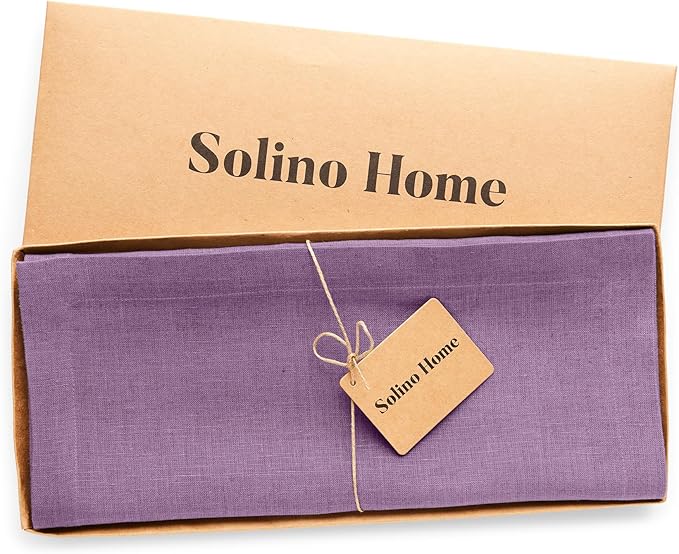 Solino Home Linen Table Runner 108 Inches Long - 100% Pure Linen Mulberry Table Runner 14 x 108 Inch for Valentines, Spring, Easter - Diana Medium Weight