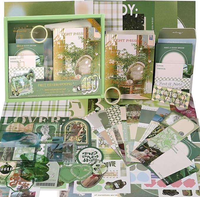 Funto Scrapbooking Kit(116 PCS), Life Collection Series-Until Sunset, Perfect for Bullet Scrapbooking Materials, Planner DIY Arts Craft Collage