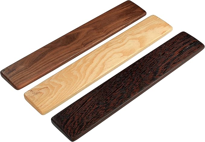 Wooden Keyboard Wrist Rest, Keyboard Wooden Palm Rest，Keyboard Wrist Rest Pad, Solid Wood Mouse Pad Wrist Guard, Ash Wood Wrist Rest, Wrist Pad for Keyboard, (Fraxinus Excelsior,11.8in)