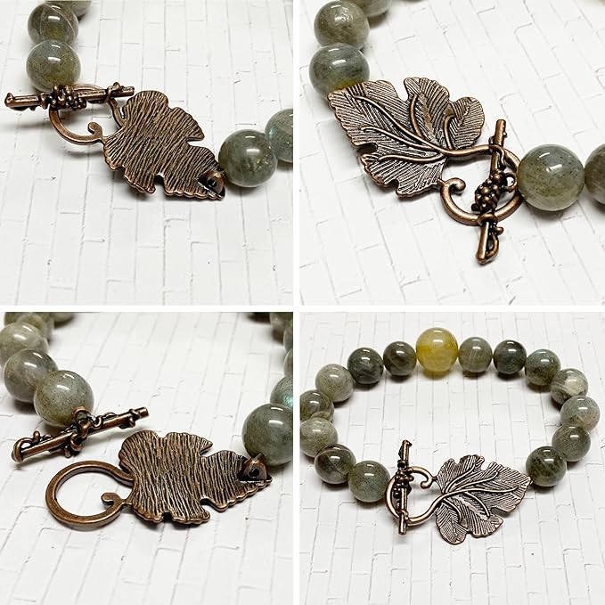 Copper Clasps Grape Leaves Clasp Toggle Findings Heavy Duty Jewelry Clasp for Jewelry Making 16 Set