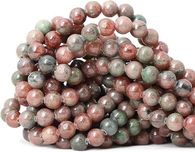 45PCS 8mm Natural Kashgar Garnet Gemstones Round Loose Beads for Jewelry Making 1 Strand 15"