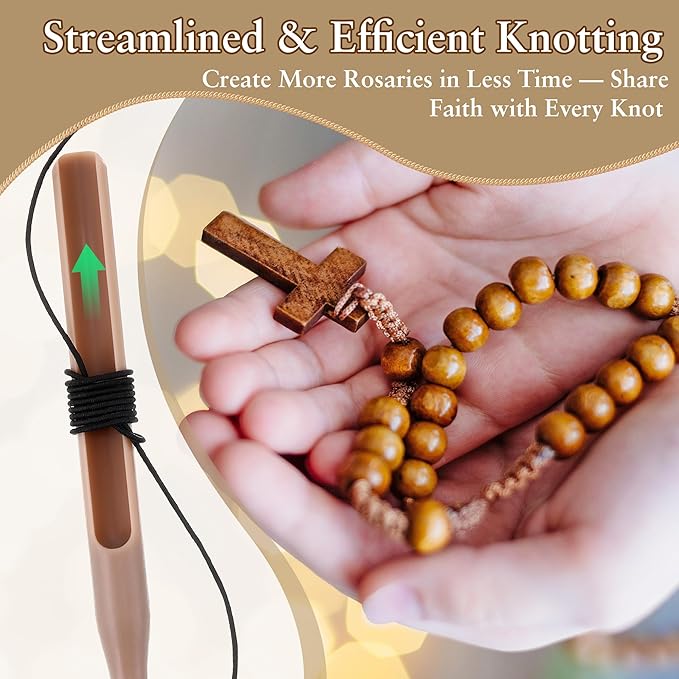 2 Pack Large Rosary Cord Knotting Tool, #7#9 and #36 Dual Head Rosary Making Supplies, Twine Knotting Tool Fits Thicker Cord Sizes, Two Sided Tying Tools for Bead, Jewelry Making, Bracelet