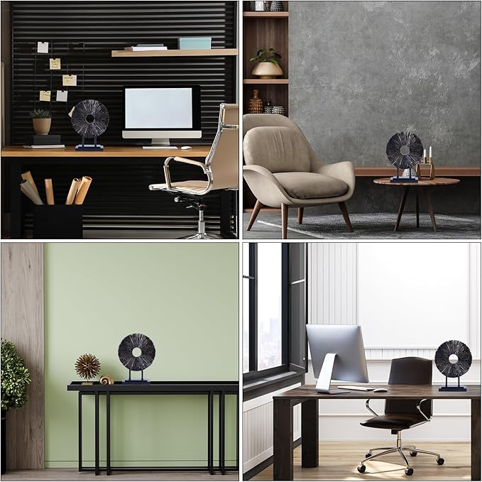 CECKQUE Minimalist Round Statue Above Cabinet Decor Kitchen, Modern Decorative Sculpture Home Decorations for Living Room Coffee Table, Office Decor Items, Center Pieces Decoration (Black)
