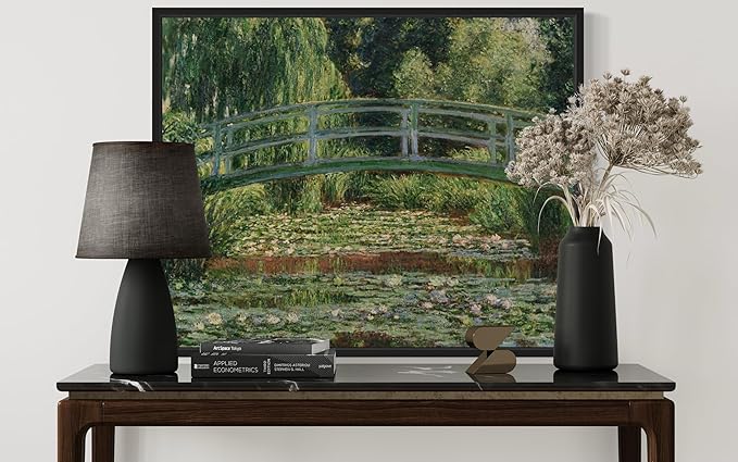 The Japanese Footbridge Claude Monet Wall Art Print Poster, Impressionist Painting Wall Art Wall Decor, for Bedroom and Living room Bathroom Decor 115 (The Japanese Footbridge, 11 x 14 inches, Black Frame)