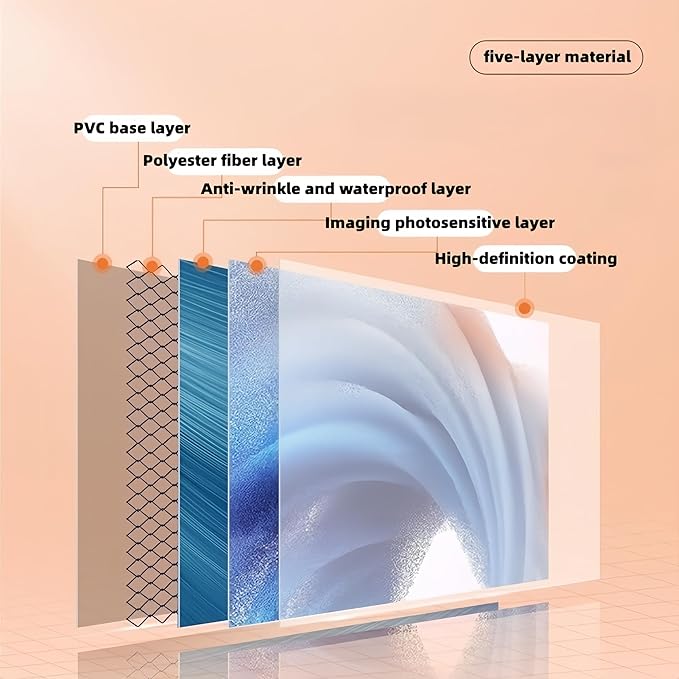 Projector Screen with Stand 80 Inch, 16:9, High Gain, Indoor Outdoor 4K HD PVC Projection Screen, Portable Wrinkle-Free Movie Screen, Easy Setup and Carrying for Home Theater