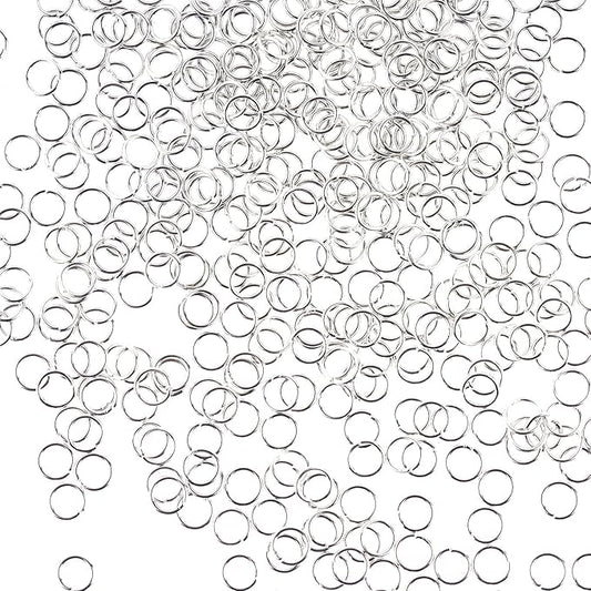 6mm Open Jump Rings Jewelry DIY Findings for Choker Necklaces Bracelet Making, Silver, 1000 PCS