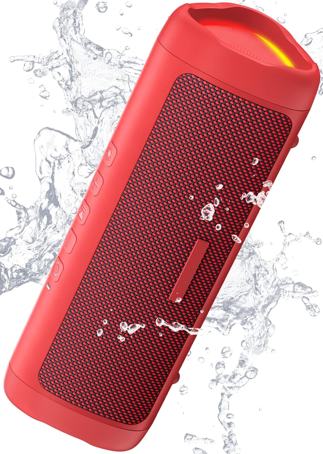 Bluetooth Speaker with HD Sound, Portable Wireless, IPX5 Waterproof, Up to 20H Playtime, TWS Pairing, BT5.3, for Home/Party/Outdoor/Beach, Electronic Gadgets, Birthday Gift (Red)