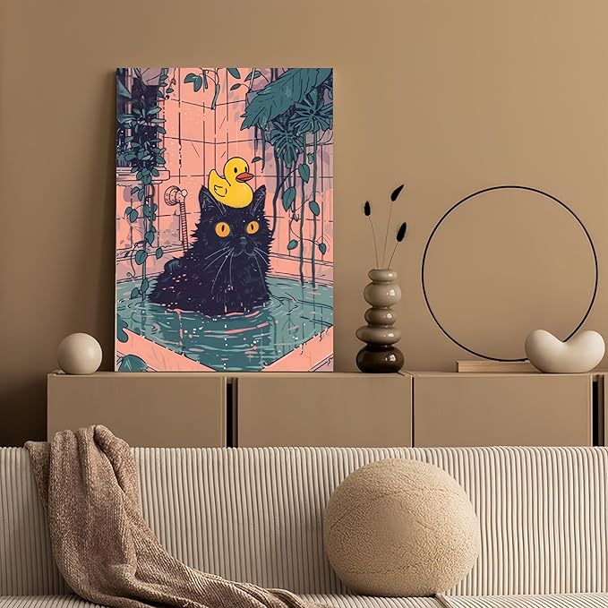 Painting by Numbers Kit for Adults Beginner,Paint by Numbers Easy for Adults,Black Cat Adult Paint by Number Kits on Canvas,Paint by Numbers Painting Acrylic Oil Painting Home Wall Decor15.8X19.7 in