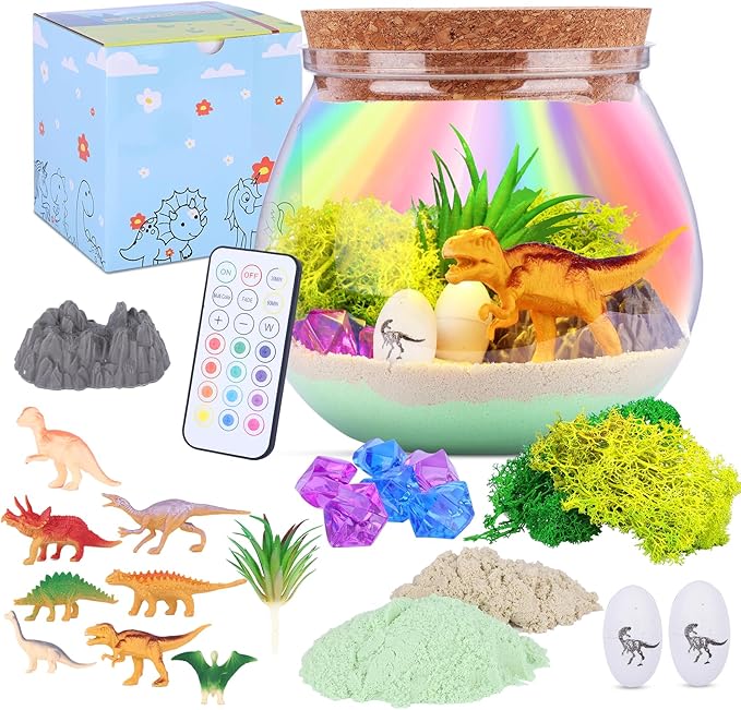 Dinosaur Gifts for Boys 4-12 Years Old, Dinosaur Crafts Kit for Kids, Light Up Decoration with Remote - Arts and Crafts for Kids, Birthday Gifts Toys for Boys Age 4 5 6 7 8 9 10 11 12
