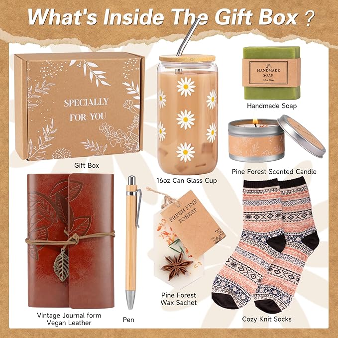 Self Care Gifts for Women Get Well Soon Gifts Care Package, Unique Birthday Gifts for Women, Sending Hug Box Thinking of You Inspirational Christmas Gifts for Teen Girl Sister Her Wife Girlfriends