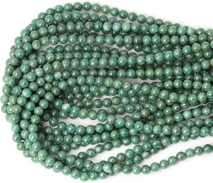 60PCS 6mm Natural African Jade Gemstone Round Loose Beads for Jewelry Making DIY Findings 1 Strand 15"