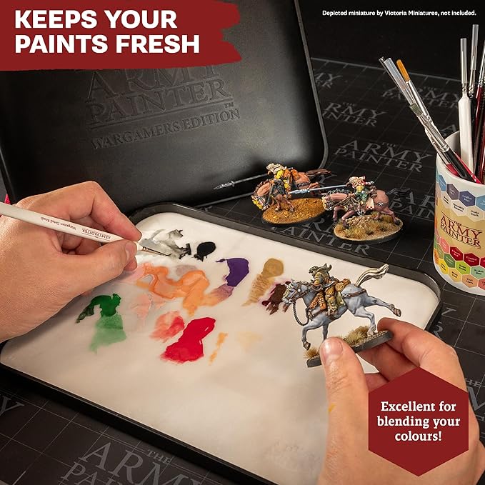 The Army Painter Wargamers Edition Wet Palette, XL Palette for Acrylic Paints Set Including 50 Hydro Sheets, 2 Hydro Foams and Free Painting Guide, for Miniature Painting