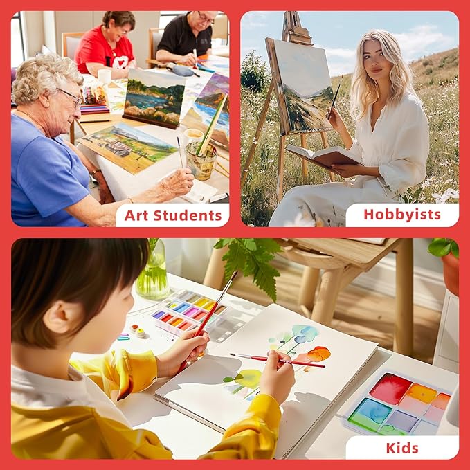 Simetufy 16 Pack Canvas Boards for Painting Multi-Size Canvas Panels Set 5x7, 8x10, 11x14 Inches Pre-Primed 100% Cotton for Oil Acrylic Paint for Kids Beginners