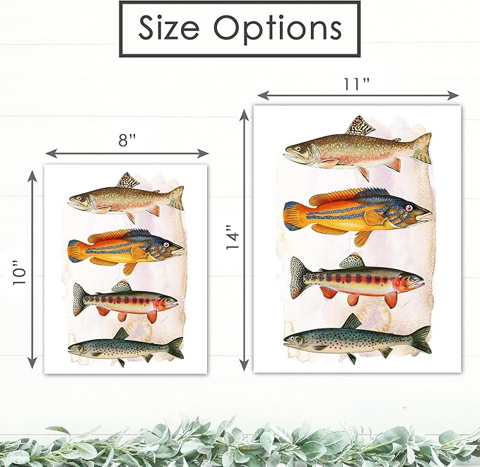 DREAM BIG PRINTABLES Vintage Fishing Decor Art Print - Unframed - 11x14 | Farmhouse Decor | Wall Art for Cabin, Lake House, or Fishing Enthusiast | Made in USA