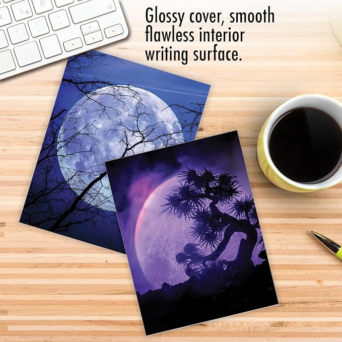 The Best Card Company - 20 Landscape Nature Note Cards Blank (4 x 5.12 Inch) (10 Designs, 2 Each) - Moonshine AM7169OCB-B2x10